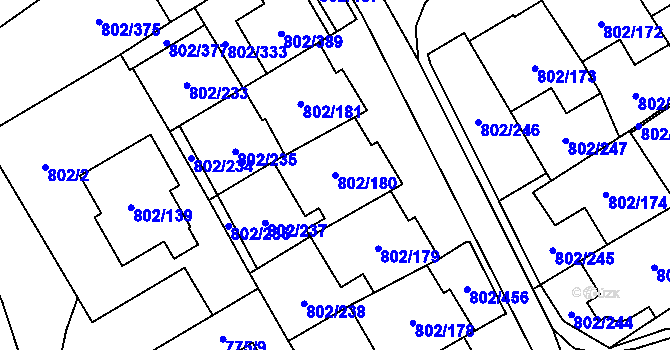 Parcela st. 802/180 v KÚ Svinov, Katastrální mapa