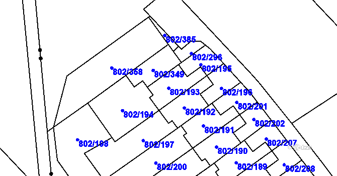 Parcela st. 802/193 v KÚ Svinov, Katastrální mapa