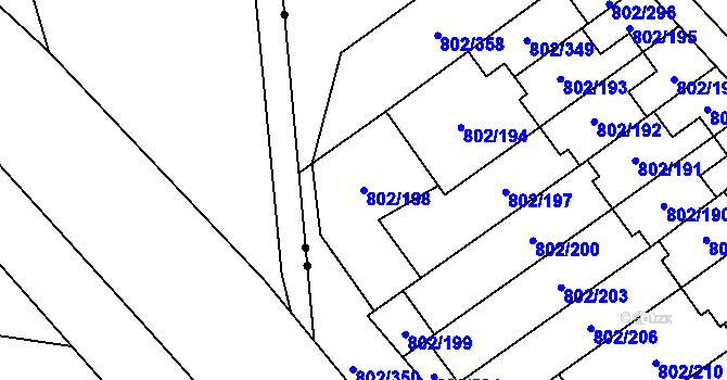 Parcela st. 802/198 v KÚ Svinov, Katastrální mapa