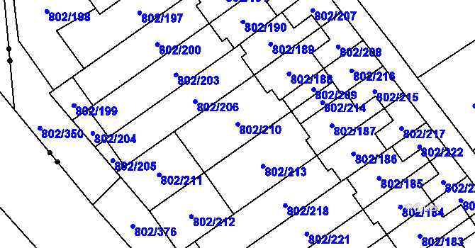 Parcela st. 802/210 v KÚ Svinov, Katastrální mapa