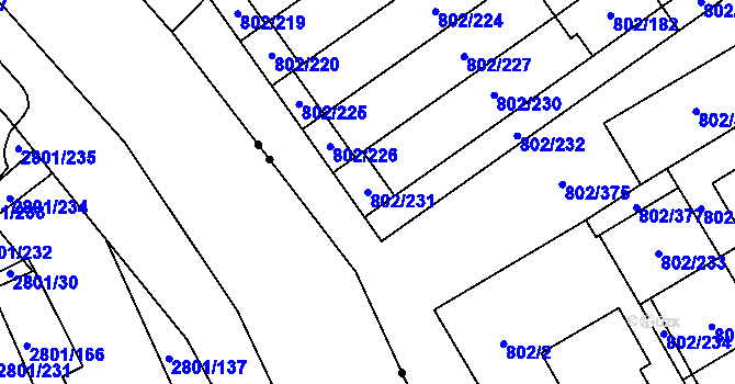 Parcela st. 802/231 v KÚ Svinov, Katastrální mapa