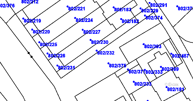 Parcela st. 802/232 v KÚ Svinov, Katastrální mapa