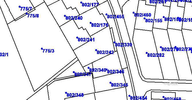 Parcela st. 802/242 v KÚ Svinov, Katastrální mapa