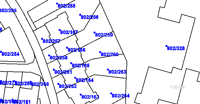 Parcela st. 802/260 v KÚ Svinov, Katastrální mapa