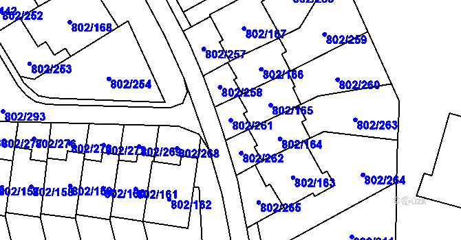 Parcela st. 802/261 v KÚ Svinov, Katastrální mapa