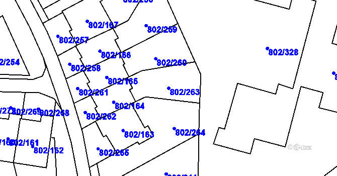 Parcela st. 802/263 v KÚ Svinov, Katastrální mapa