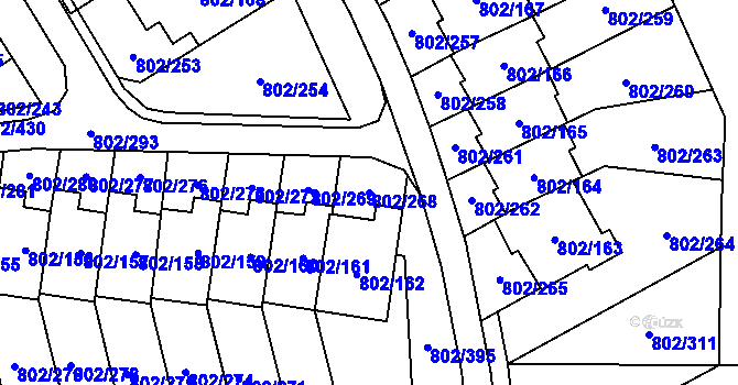 Parcela st. 802/268 v KÚ Svinov, Katastrální mapa
