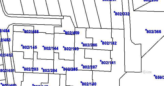 Parcela st. 802/286 v KÚ Svinov, Katastrální mapa
