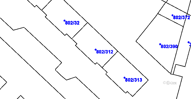 Parcela st. 802/312 v KÚ Svinov, Katastrální mapa