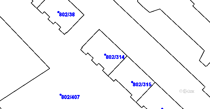 Parcela st. 802/314 v KÚ Svinov, Katastrální mapa