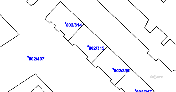 Parcela st. 802/315 v KÚ Svinov, Katastrální mapa