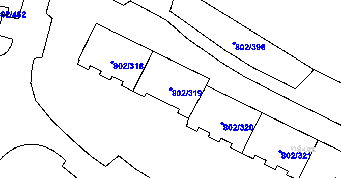 Parcela st. 802/319 v KÚ Svinov, Katastrální mapa
