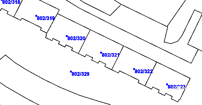Parcela st. 802/321 v KÚ Svinov, Katastrální mapa