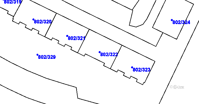 Parcela st. 802/322 v KÚ Svinov, Katastrální mapa