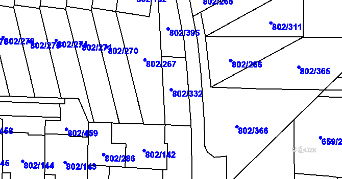 Parcela st. 802/332 v KÚ Svinov, Katastrální mapa