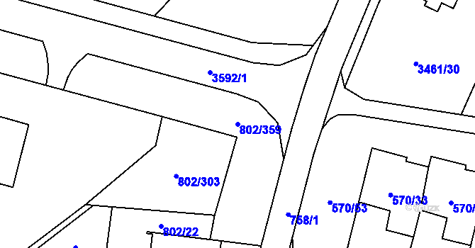 Parcela st. 802/359 v KÚ Svinov, Katastrální mapa