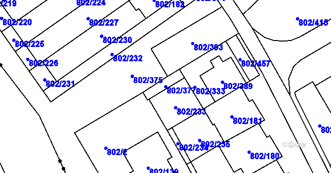 Parcela st. 802/377 v KÚ Svinov, Katastrální mapa