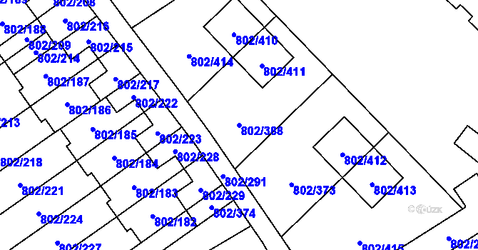 Parcela st. 802/388 v KÚ Svinov, Katastrální mapa