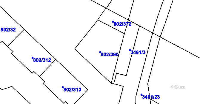 Parcela st. 802/390 v KÚ Svinov, Katastrální mapa