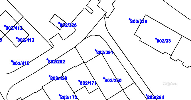 Parcela st. 802/391 v KÚ Svinov, Katastrální mapa