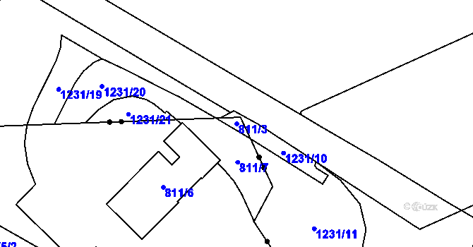 Parcela st. 811/3 v KÚ Svinov, Katastrální mapa