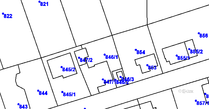 Parcela st. 846/1 v KÚ Svinov, Katastrální mapa