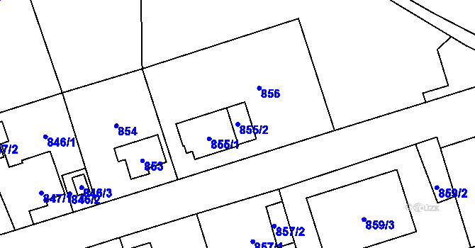 Parcela st. 855/2 v KÚ Svinov, Katastrální mapa