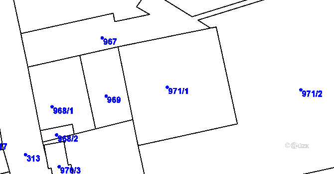 Parcela st. 971/1 v KÚ Svinov, Katastrální mapa