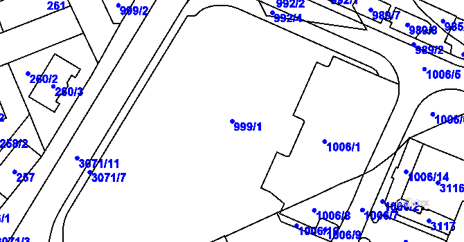 Parcela st. 999/1 v KÚ Svinov, Katastrální mapa