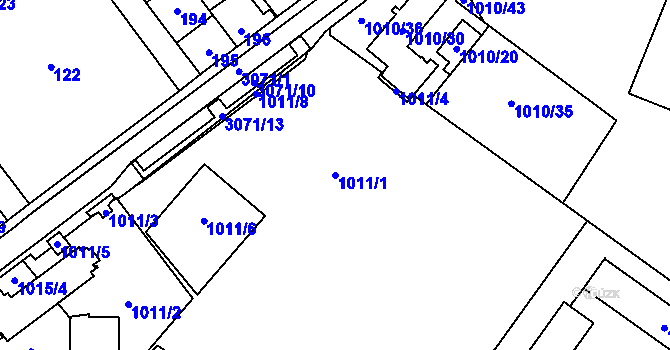 Parcela st. 1011/1 v KÚ Svinov, Katastrální mapa