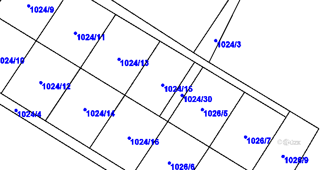 Parcela st. 1024/15 v KÚ Svinov, Katastrální mapa