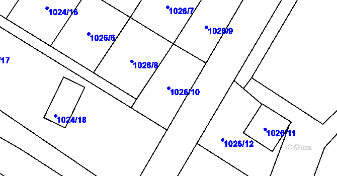 Parcela st. 1026/10 v KÚ Svinov, Katastrální mapa