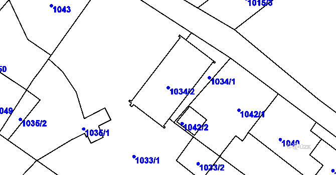 Parcela st. 1034/2 v KÚ Svinov, Katastrální mapa