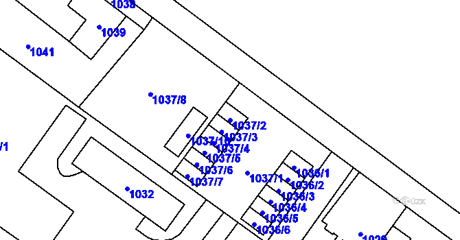 Parcela st. 1037/2 v KÚ Svinov, Katastrální mapa