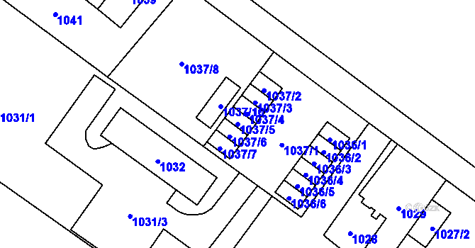 Parcela st. 1037/5 v KÚ Svinov, Katastrální mapa