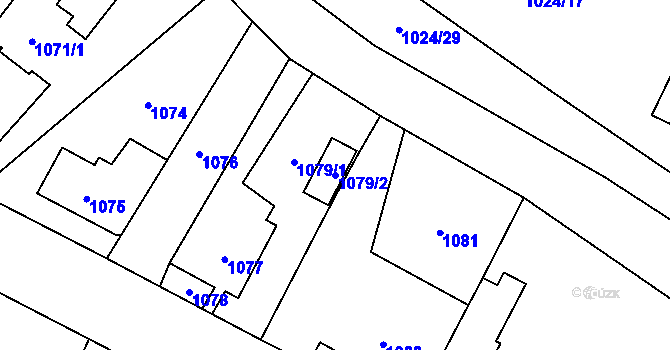 Parcela st. 1079/2 v KÚ Svinov, Katastrální mapa
