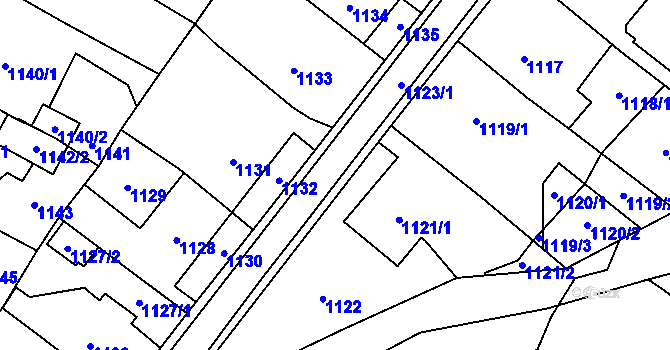 Parcela st. 1123 v KÚ Svinov, Katastrální mapa