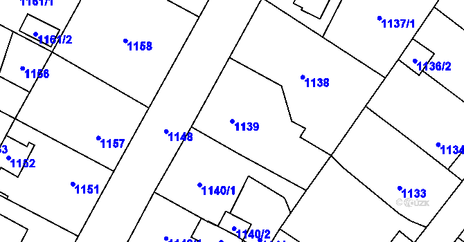 Parcela st. 1139 v KÚ Svinov, Katastrální mapa