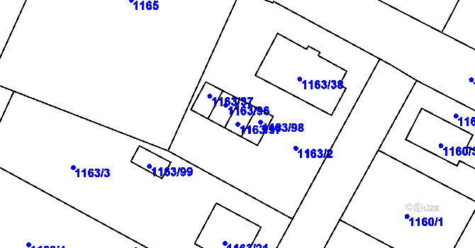 Parcela st. 1163/97 v KÚ Svinov, Katastrální mapa