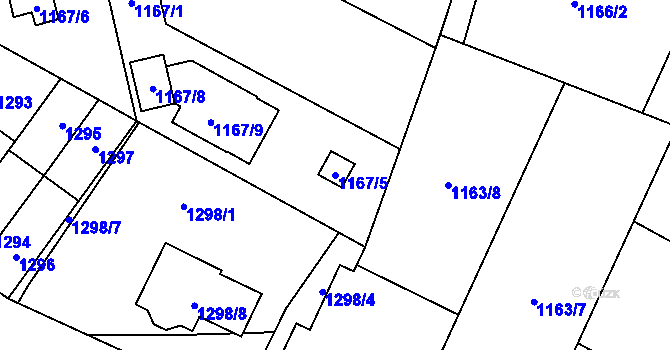 Parcela st. 1167/5 v KÚ Svinov, Katastrální mapa