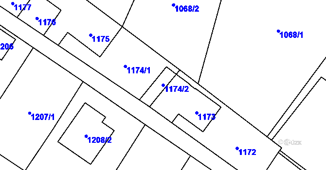 Parcela st. 1174/2 v KÚ Svinov, Katastrální mapa