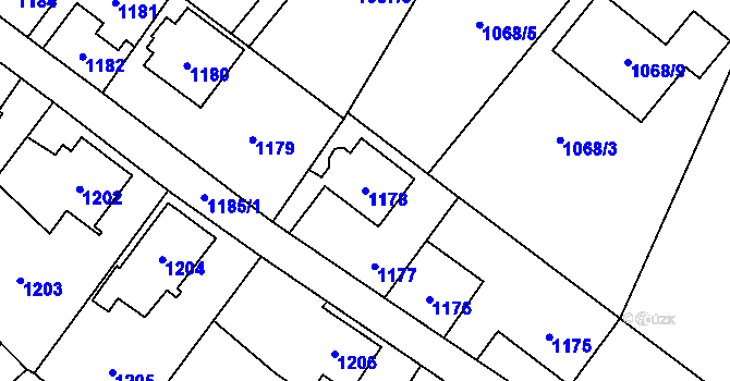 Parcela st. 1178 v KÚ Svinov, Katastrální mapa
