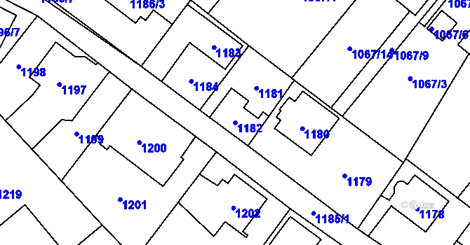 Parcela st. 1182 v KÚ Svinov, Katastrální mapa