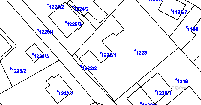 Parcela st. 1222/1 v KÚ Svinov, Katastrální mapa