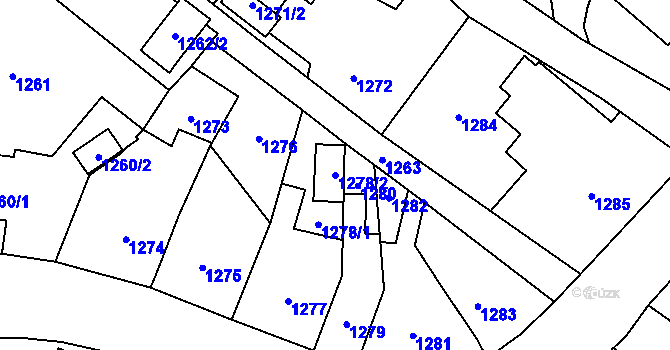 Parcela st. 1278/2 v KÚ Svinov, Katastrální mapa