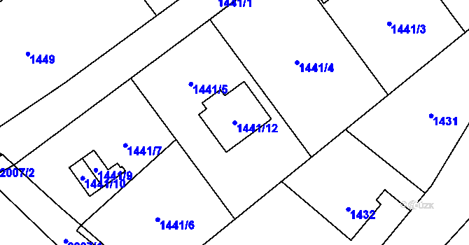 Parcela st. 1441/12 v KÚ Svinov, Katastrální mapa
