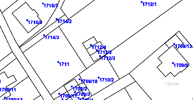 Parcela st. 1712/2 v KÚ Svinov, Katastrální mapa