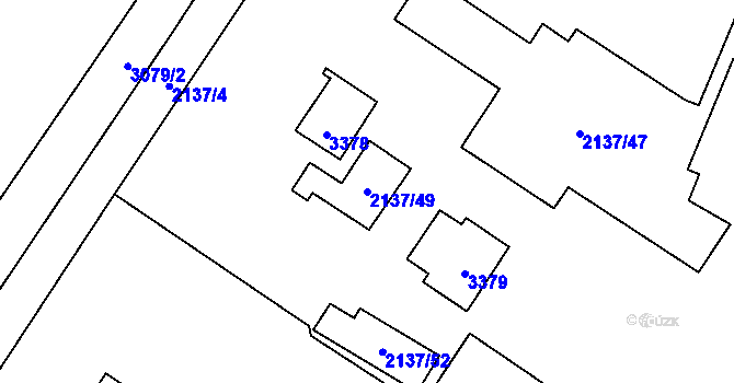 Parcela st. 2137/49 v KÚ Svinov, Katastrální mapa