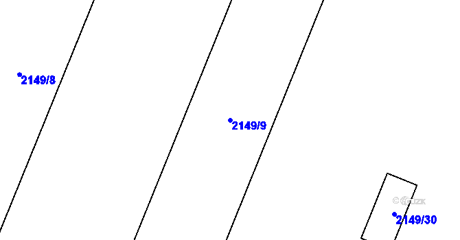Parcela st. 2149/9 v KÚ Svinov, Katastrální mapa