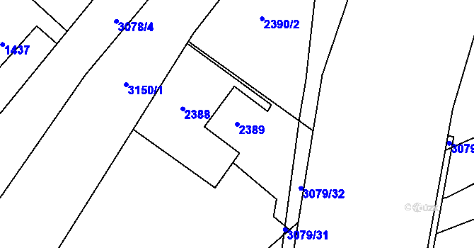 Parcela st. 2389 v KÚ Svinov, Katastrální mapa